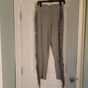 AKIRA Heather Gray Fringe Leggings